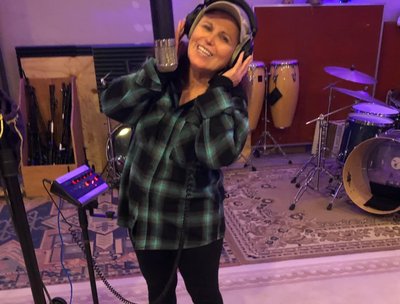 Recording vocals for our upcoming CD "Peaceful Kingdom"