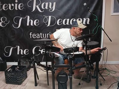 Stevie's getting the drums dialed in!! Its almost time!! Studio remodel 2023