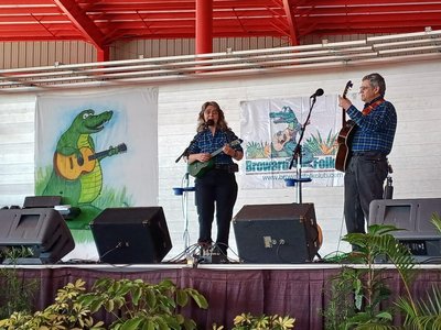 On stage at the South Florida Folk Festival