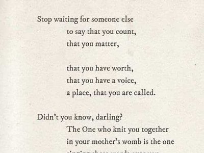 You have worth . . . . 