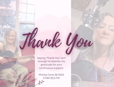 Thank you note to all that continue to visit my pages and play my music. I truly appreciate!