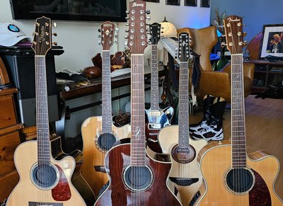 'A gathering of wood and steel' my new lineup.
