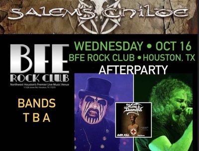 King Diamond / Overkill AFTERPARTY WEDNESDAY•OCTOBER 16 BFE Rock Club —Houston, TX