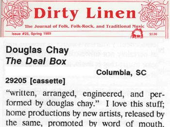 Dirty Linen magazine review 1989, The Deal Box cassette