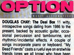 Option magazine 1988, review of The Deal Box cassette