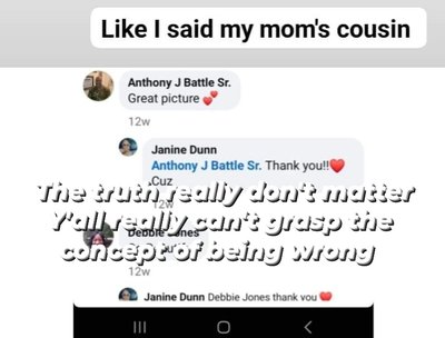 My mom's cousin 
