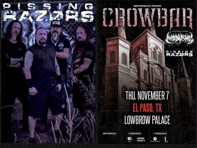 Thursday, Nov 7 @Lowbrow Palace!! CROWBAR, Morbid Visionz & us!!