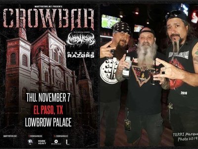 TONIGHT!!! CROWBAR, Morbid Visionz, & us!! See you at the Lowbrow Palace!!
