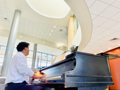 Center Stage piano at the Hershey Medical Center.