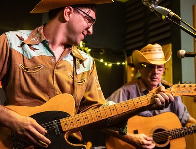 Brandon & Charles on stage at Hank Dietle's Tavern, Rockville Maryland