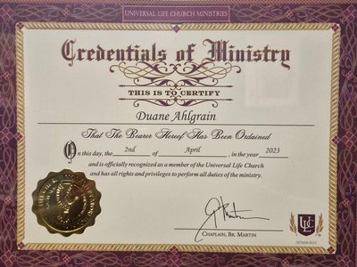 Reverend Duane Ahlgrain photo