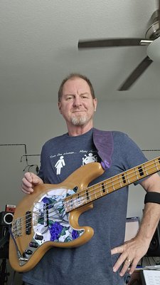 Me with my Squire Jazz bass . . . Fantastic instrument!