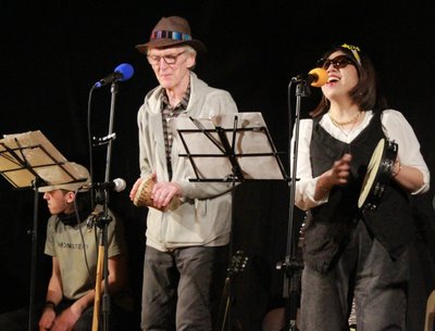 Ai Matsui Johnson sings her original tune Heart-Shaped Eyes with ASC and Bronte in Silvia, Colombia.