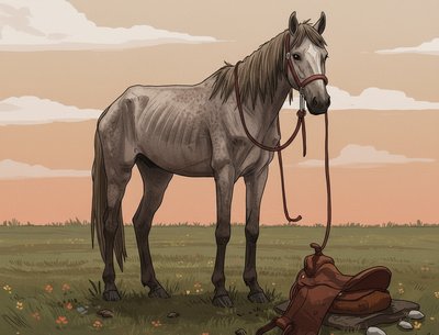 Old horse gone to pasture