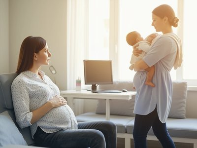 Pregnant Woman and one with Baby