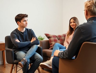 Couple with therapist