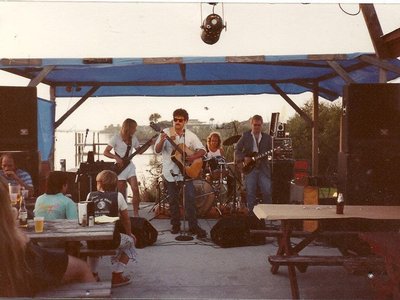 Mark Hodgson Band at JB's, New Smyrna Bch, Fl , '87 l-r: Stephen Dees, Hodgson, Scott Corwin, Robert