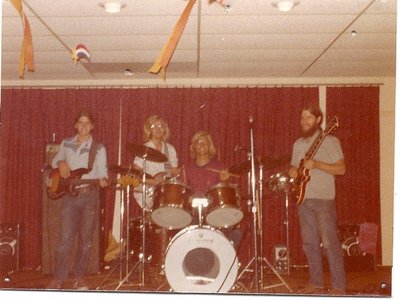 l-r:Gary Payne, Robert, Jim Bunn, Berry Joe Payne. Payne Brothers Band, 1977, Church Social Hall