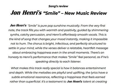 Music-Evolution Review On "Smile"