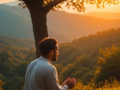 Man prays...