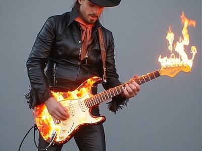 Guitar on fire