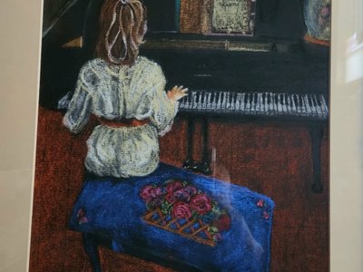 "THE RECITAL", a portrait in pastels by Sophie Spivack