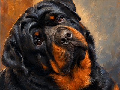 oil painting of my rotweiler 