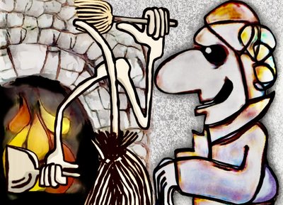 The broom battles
the zombified scullery maid!
#bobogolem