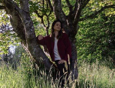 Against the tree
