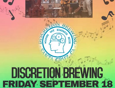 Discretion Brewing in Soquel Fri 9/18 5:30-7:30! https://bit.ly/soqblues