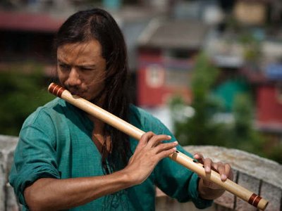 Flute Bansuri Binod katuwal Nepal. photo