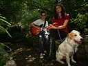 Songwriting in the woods with Sammy Dog