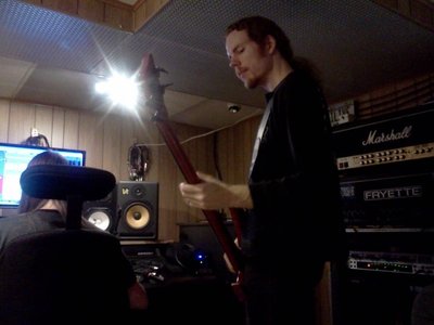 Julian recording "Cast in Amber"