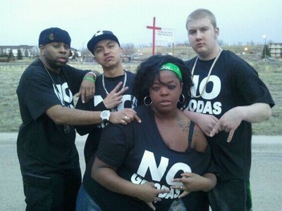 The whole team: Swagga Princess V, DJ Whyte Chocolate, j Dolla & DJ Nyke