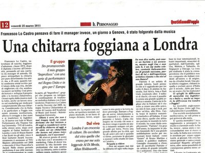 Article on F.Lo Castro on italian newspapers (pg1 0f 2)