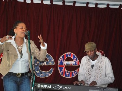 Trish and Tom onstage during a session at the Indie Soul Mixer in Bristol, UK June 16-19 2011