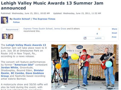 Jordan White - 2011 Lehigh Valley Music Awards Summer Jam - by Dustin Schoof 