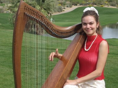 Celtic harp on golf course