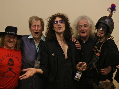 Most of my fellow Hawklords taken by me, backstage at The Robin 2 in Bilston, Wolverhampton in 2010.