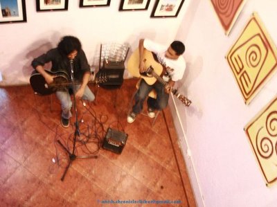 Our first gig at Urbann Solace - Anup and Kenneth