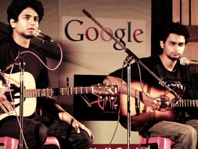 Anup and Kenneth at CMS College, Bangalore.
