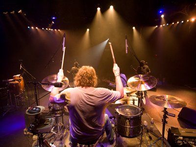 From behind the kit