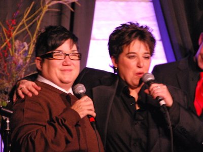 Terese Genecco on stage at The Rrazz Room San Francisco w/ Lea DeLaria