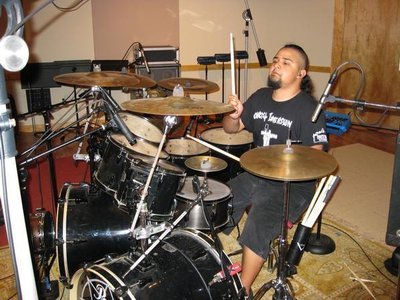 Joey recording his tracks for the first album