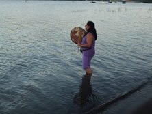 Brenda channels a water healing song for Lake Okanagan. 2007