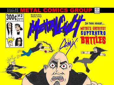 Metalcult Comix #2 cover, featuring the debut of RIFFOMAXIMUS!