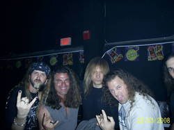 Mitch (CircleIICircle) Dave (Cage) Morrie, Chris Caffery, at NightMare Metal fest