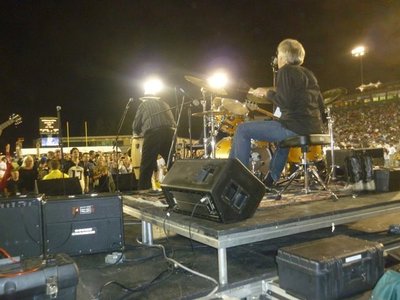 Dig that Audience-- over 20,000 strong. You can just make me out in front of the rack tom.