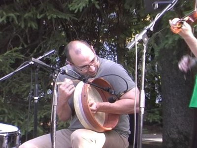 Tim Alworth on the bodhran: Caramoor show