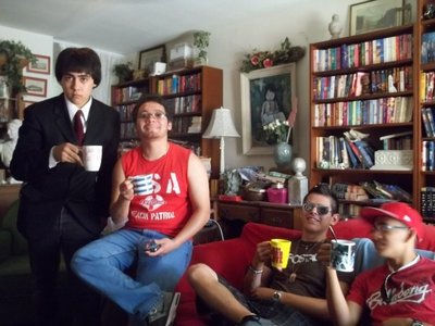 Alec (Paul at the time) and Michael (John then and now) and the former managers Kenny & Erwin. 2012.